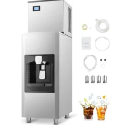 Kommersiell ismaskin 500 pund/dag, 180 pund förvaringsfack, Automatisk isdispensering