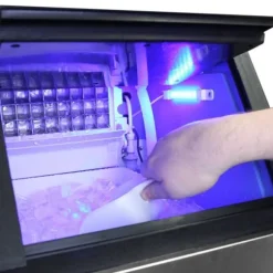 Kommersiell Ismaskin i Rostfritt Stål För Restaurang 40 KG Is På 24 H Bar Café Konditori Ismaskiner Automatiskt Vattenintag 22 mm Storlek Per Iskub