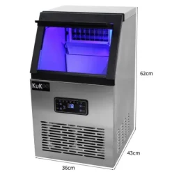 Kommersiell Ismaskin i Rostfritt Stål För Restaurang 40 KG Is På 24 H Bar Café Konditori Ismaskiner Automatiskt Vattenintag 22 mm Storlek Per Iskub