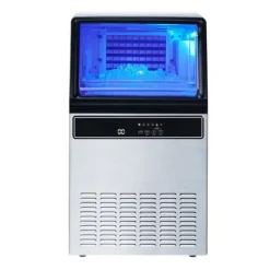 Kommersiell ismaskin/isbitsmaskin - Underbänk/fristående - Kapacitet 59 kg/dygn - Förvaring 15 kg - Rostfritt stål - Självrengöring