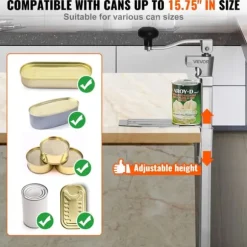 Kommersiell konservöppnare - Manuell bordsmonterad - Kraftig - Höjdjusterbar - För burkar upp till 40 cm - Skruvmonterad