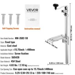 Kommersiell konservöppnare - Manuell bordsmonterad - Kraftig - Höjdjusterbar - För burkar upp till 40 cm - Skruvmonterad