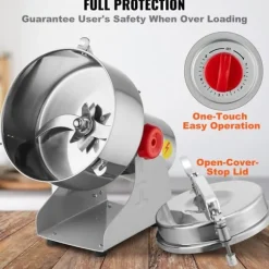 Kommersiell kryddkvarn 2500g, elektrisk höghastighetskvarn, professionell malning, snabb och effektiv malningsmaskin