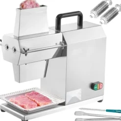 Kommersiell köttmörare, kraftigt rostfritt stål, kötttång, rengöringsborste, 450 W elektrisk för nötkött, kalkon, kyckling.
