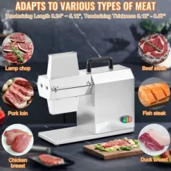 Kommersiell köttmörare, kraftigt rostfritt stål, kötttång, rengöringsborste, 450 W elektrisk för nötkött, kalkon, kyckling.