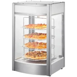 Kommersiell pizzavärmare för 14" pizza, 4-lagers design, elektrisk matdisplay, effektiv uppvärmning