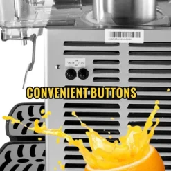 Kommersiell rostfri kalldrycksdispenser för fruktjuice och iste, 2 tankar, 6,4 gallon, med termostatkontroll.