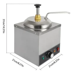 Kommersiell såsdispenser - Elektrisk enkelpump - Uppvärmd - 2 L kapacitet - 650 W - 220 V/50 Hz - 201 rostfritt stål - Silver