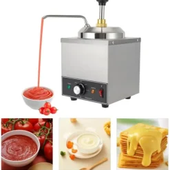 Kommersiell såsdispenser - Elektrisk enkelpump - Uppvärmd - 2 L kapacitet - 650 W - 220 V/50 Hz - 201 rostfritt stål - Silver