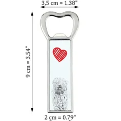 Komondor - flasköppnare med en hund, personlig kylöppnare, unik present till en man från Art-Dog