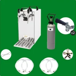 Komplett set - Öltapp - kontakt 40 två linjer torr kylare, run kylare 50 liter/h, KEG:Type M, KEG 2:Type D