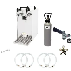 Komplett set - Öltapp - kontakt 40 två linjer torr kylare, run kylare 50 liter/h, KEG:Type M, KEG 2:Type D