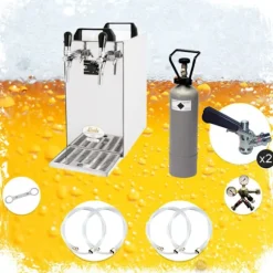 Komplett set - Öltapp - kontakt 40 två linjer torr kylare, run kylare 50 liter/h, KEG:utan, KEG 2:Type M