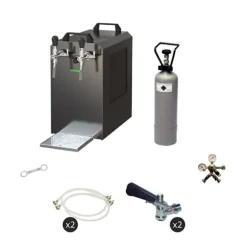 Komplett set - Öltapp - STREAM 80 ölkassett, flödeskylare 2-linjers torrkylare, KEG 2:Type D, KEG:KeyKeg