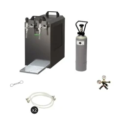 Komplett set - Öltapp - STREAM 80 ölkassett, flödeskylare 2-linjers torrkylare, KEG:Type D, KEG 2:KeyKeg