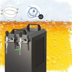 Komplett set - Öltapp STREAM 80K med luftpump, ölväska, genomströmningskylare, 2-linjers torrkylare, KEG:Type G, KEG 2:Type A