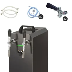 Komplett set - Öltapp STREAM 50K med luftpump ölkorg, flödeskylare 2-ledare torrkylare, upp till 55 liter/h - BLACK EDITION, KEG:Type G, KEG 2:KeyKeg | CDON