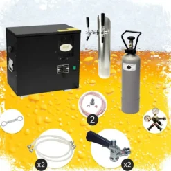 Komplett uppsättning för underdisk Öltapp AS40 2 slingor, med kylare, KEG 2:NC Adapter, KEG:KeyKeg