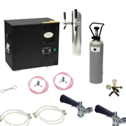Komplett uppsättning för underdisk Öltapp AS40 2 slingor, med kylare, KEG 2:NC Adapter, KEG:KeyKeg