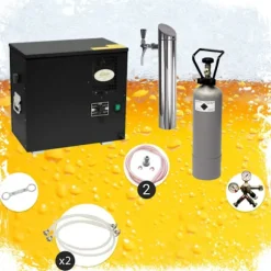 Komplett uppsättning Öltapp AS40 2 slingor, med kylare, KEG:Type A, KEG 2:5 liters adapter