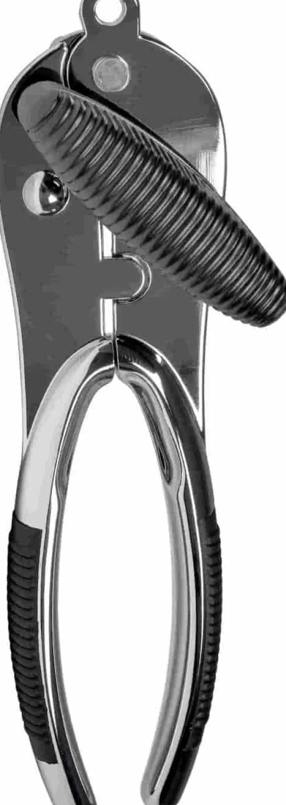 Konservöppnare av stål med greppvänligt handtag