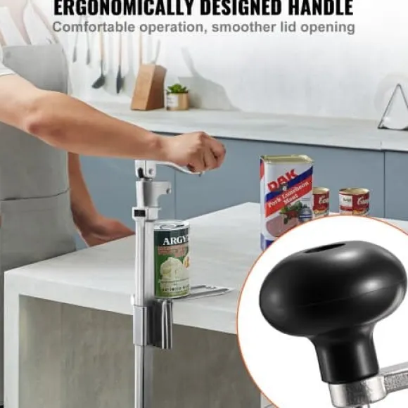 Konservöppnare, kraftig manuell bordsmodell, 23,5x10x74 cm, justerbar, stål