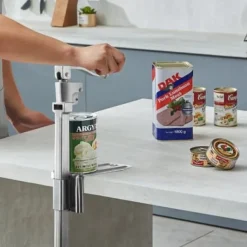 Konservöppnare, Kraftig manuell bordsmodell, 23,5x10x66 cm, Justerbar, Stål