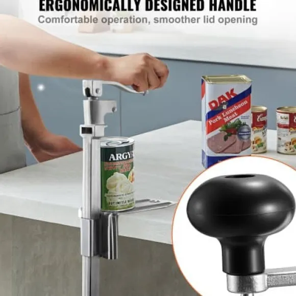 Konservöppnare, Kraftig manuell bordsmodell, 23,5x10x66 cm, Justerbar, Stål