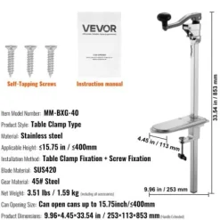 Konservöppnare, Robust manuell bordsmodell, 25.3x11.3x85.3 cm, Justerbar, Rostfritt stål