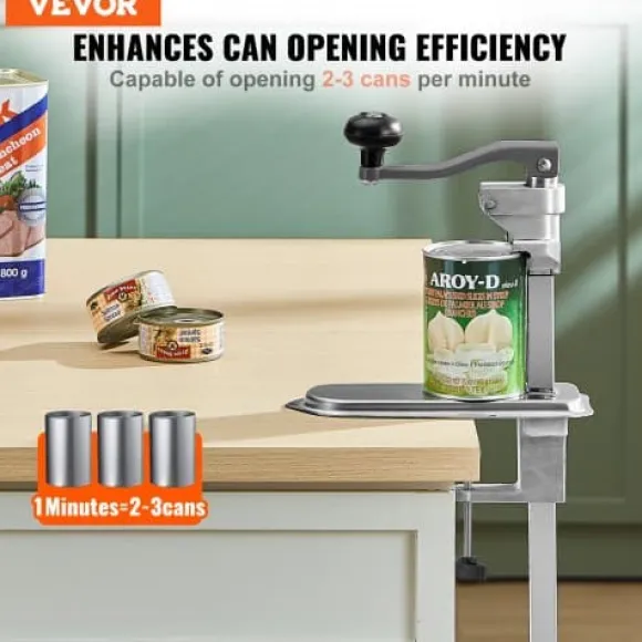 Konservöppnare, Robust manuell bordsmodell, 25.3x11.3x85.3 cm, Justerbar, Rostfritt stål