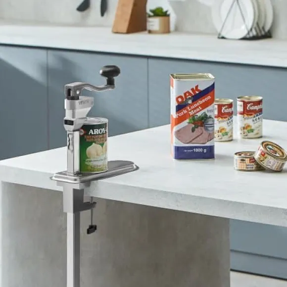 Konservöppnare, Robust manuell bordsmodell, 25.3x11.3x74.2 cm, Justerbar, Rostfritt stål