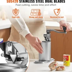 Konservöppnare, Robust manuell bordsmodell, 25.3x11.3x74.2 cm, Justerbar, Rostfritt stål