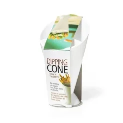 Kontallrik 2 i 1 pommes frites hållare kornett med kopp