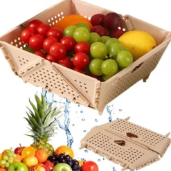 Korg och durkslag - Hopfällbar plastkorg för frukt och grönt
