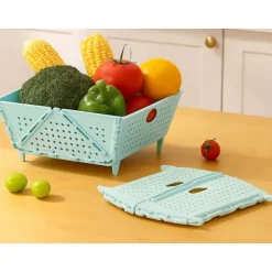 Korg och durkslag - Hopfällbar plastkorg för frukt och grönt