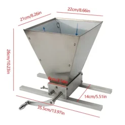 Kornmaltkvarn, hög kapacitetstratt, justerbara valsar,Silver