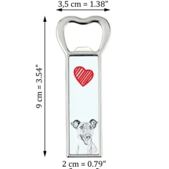 Korthårig foxterrier - flasköppnare med en hund, personlig kylöppnare, unik present till en man från Art-Dog