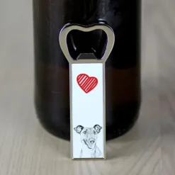 Korthårig foxterrier - flasköppnare med en hund, personlig kylöppnare, unik present till en man från Art-Dog