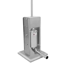 Korvstoppare 5 L Rostfritt Stål med 5 x Korvhorn Manuell Korvstoppningsmaskin Kommersiell Professionell Storkök Restaurang Hemmabruk Slakteri