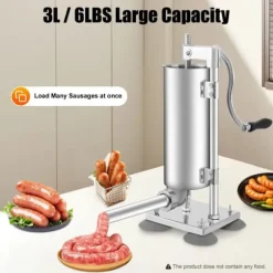 Korvstoppare, manuell modell, 6 korvhorn (rostfritt stål & plast), låg ljudnivå för hemlagad korv