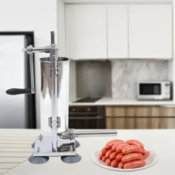 Korvstoppare, manuell modell, 6 korvhorn (rostfritt stål & plast), låg ljudnivå för hemlagad korv