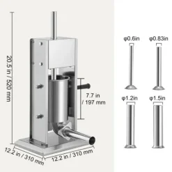 Korvstoppare, Rostfritt Stål, Dubbelhastighetsdrift,3L