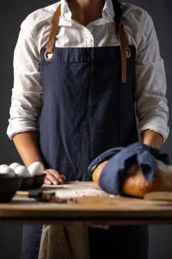 Kosta Linnewäfveri Förkläde, Marinblå