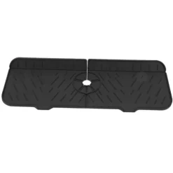 Kran Absorberande matta Tvättbar Återanvändbar Silikon Diskbänk Bänkskiva Vattenfångare för kök Badrum RV Svart