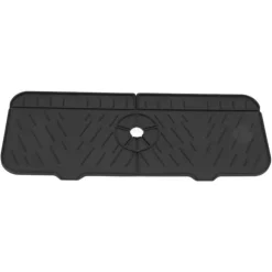 Kran Absorberande matta Tvättbar Återanvändbar Silikon Diskbänk Bänkskiva Vattenfångare för kök Badrum RV Svart