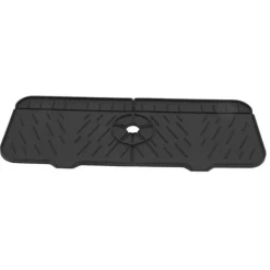 Kran Absorberande matta Tvättbar Återanvändbar Silikon Diskbänk Bänkskiva Vattenfångare för kök Badrum RV Svart