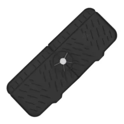 Kran Absorberande matta Tvättbar Återanvändbar Silikon Diskbänk Bänkskiva Vattenfångare för kök Badrum RV Svart