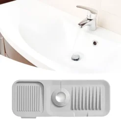 Kranmatta Silikon Handfat Skydd Säker Ren Luktfri Handfat Tillbehör för kök Badrum Ljusgrå