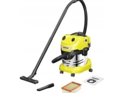 Kärcher WD 4-18 S Dual - Dammsugare - med behållare - med/utan påse - gul - inget batteri, ingen laddare