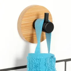 Krokhängare självhäftande trämetall svart 5x3,5 cm 4 st.